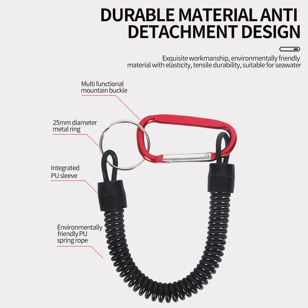 Fishing Boat Trailer - 3pcs 21cm Fishing Lanyards Retractable Coiled