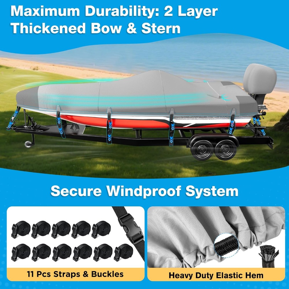 Boat Cover 20-22ft, 1200D Wate - đánh giá và giá Fishing Boat Cover