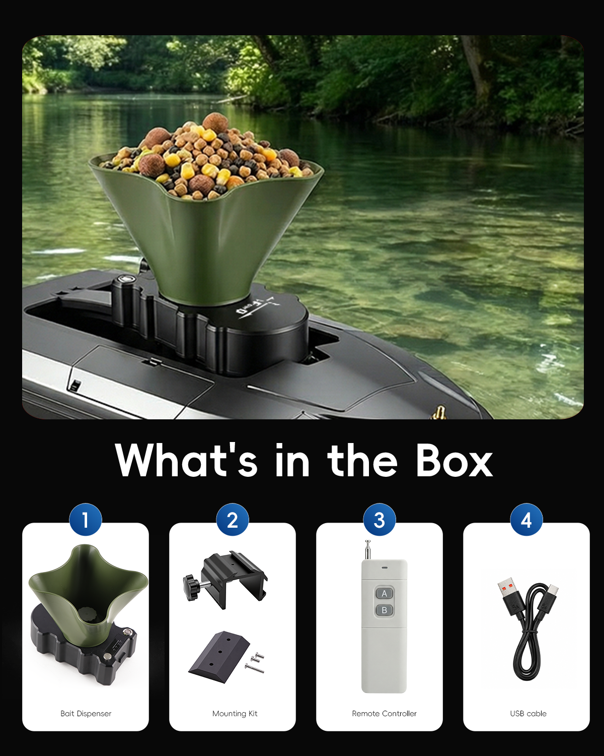 360° Rotating Bait Dispenser & - đánh giá và giá Fishing Boat Trailer