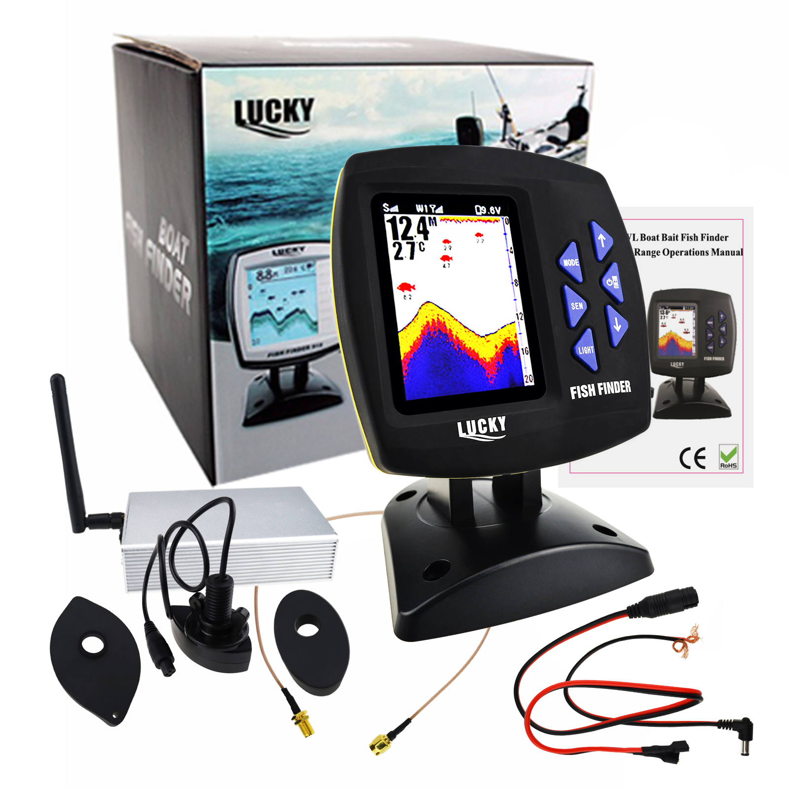 LUCKY Fishfinder 300m/ 980ft F - đánh giá và giá Fishing Boat Depth Finder