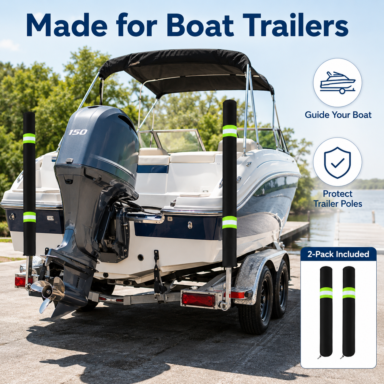 2Pcs Boat Trailer Guide Pole C - đánh giá và giá Fishing Boat Cover